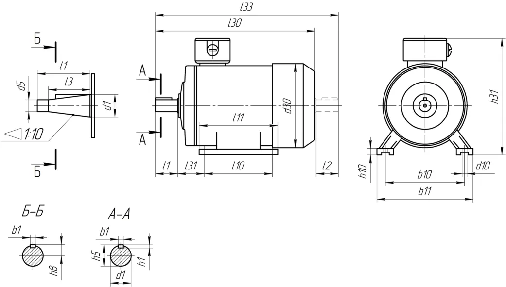 Асинхронные электродвигатели 1000 об/мин (шестиполюсные) — рисунок 3
